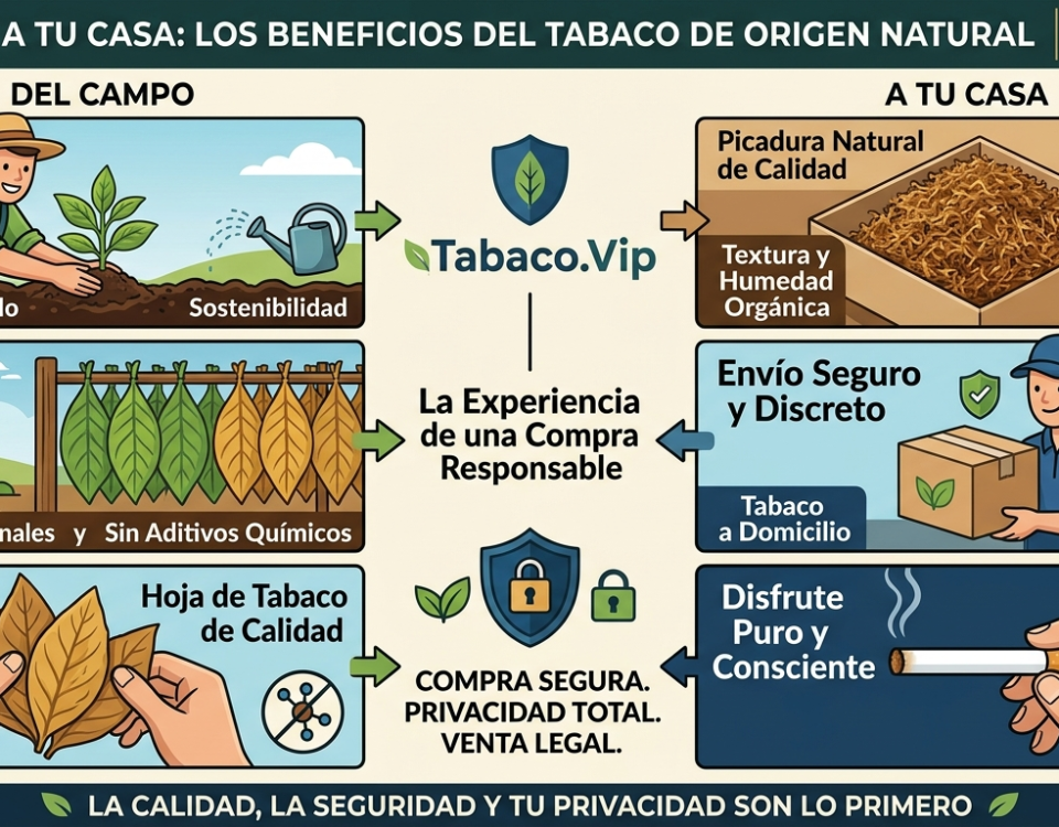 Imagen que ilustra la pureza de la hoja de tabaco y los beneficios del tabaco de origen natural de Tabaco.Vip.