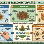 Infografía comparativa de los distintos tipos de picadura de tabaco natural (fina, media y hoja entera) disponibles en Tabaco.Vip.