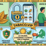 Ilustración sobre seguridad y privacidad en la compra online de tabaco natural.
