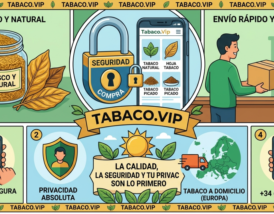 Ilustración sobre seguridad y privacidad en la compra online de tabaco natural.