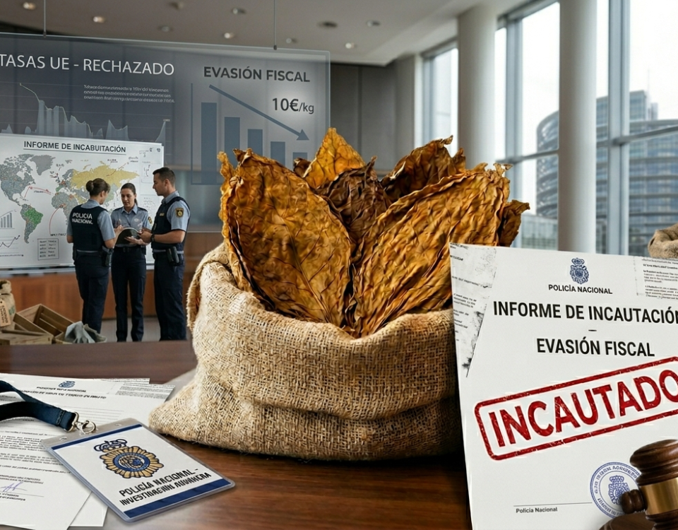 Ilustración conceptual de un gráfico financiero de 88 millones de dólares de la industria tabaquera, con hojas de tabaco natural en primer plano.