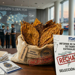 Ilustración conceptual sobre la inclusión de multinacionales tabacaleras en rankings de empresas del futuro, destacando hojas de tabaco natural en primer plano.